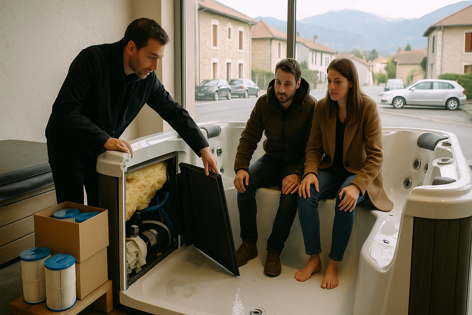 Raccordement &eacute;lectrique et entretien du spa